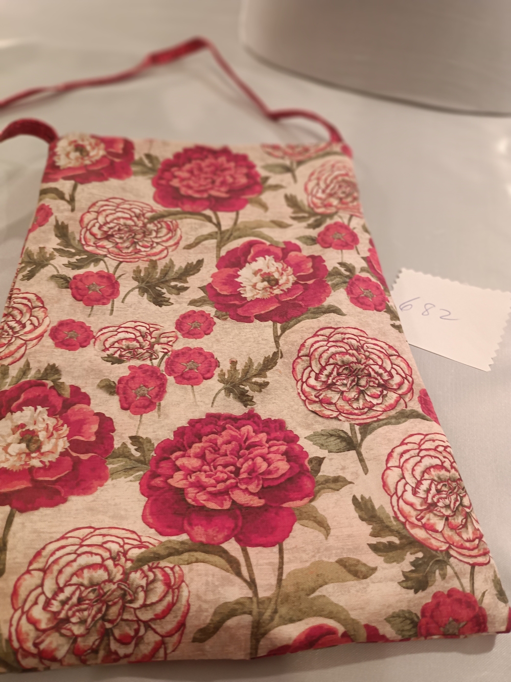 Floral Pink Cotton Crossbody Bag - Unbranded
